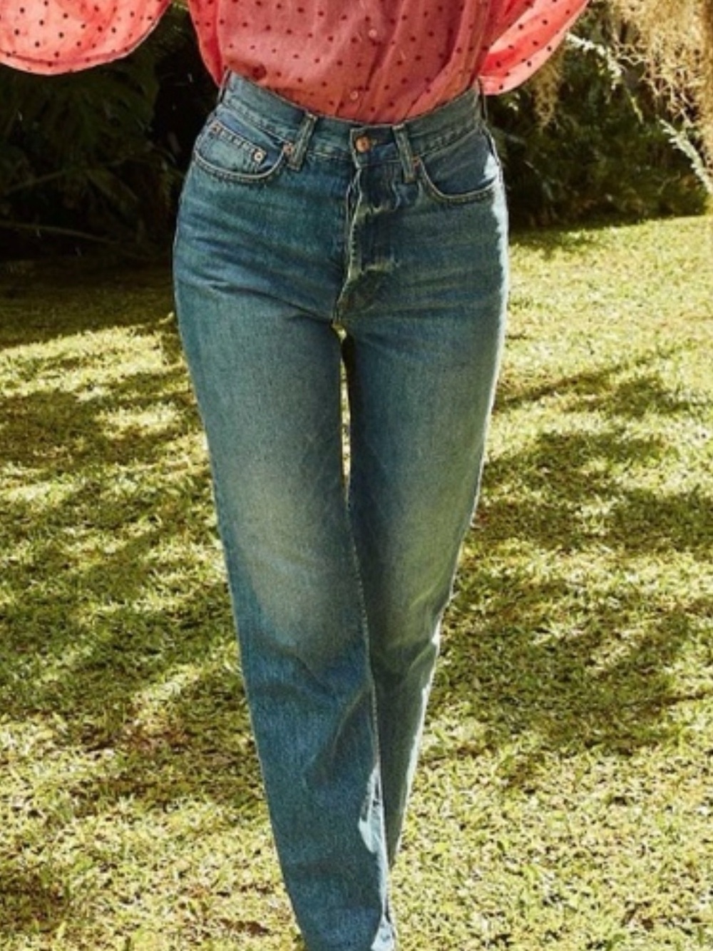 DÔEN Diana High-Rise Straight Leg Jeans - Albi Wash - Size 25 (Made in USA)